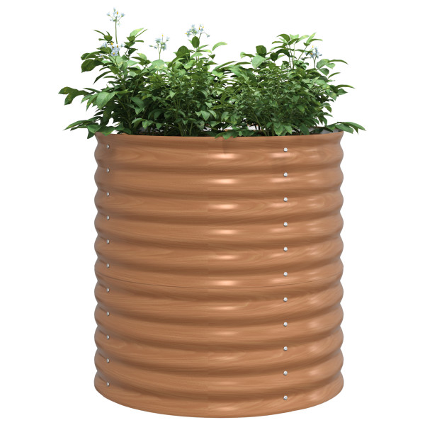 Cama Elevada de Jardim Marrom com Aparência de Madeira 80x80x81 cm Aço M 3