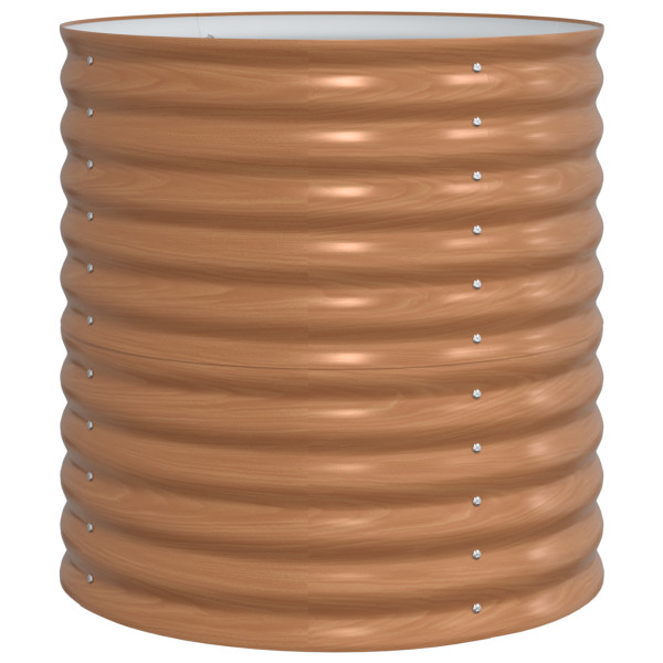 Cama Elevada de Jardín Marrón Con Apariencia de Madera 80x80x81 cm de Acero M 4