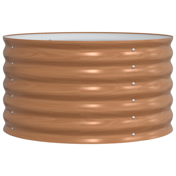 Caja de Jardín Elevada Marrón con Aspecto Madera 80x80x44 cm Acero M 4