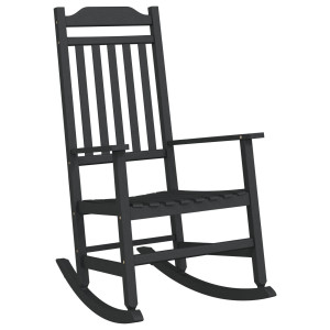 Silla Mecedora de Jardín Negra 65x84x114 cm HDPE H