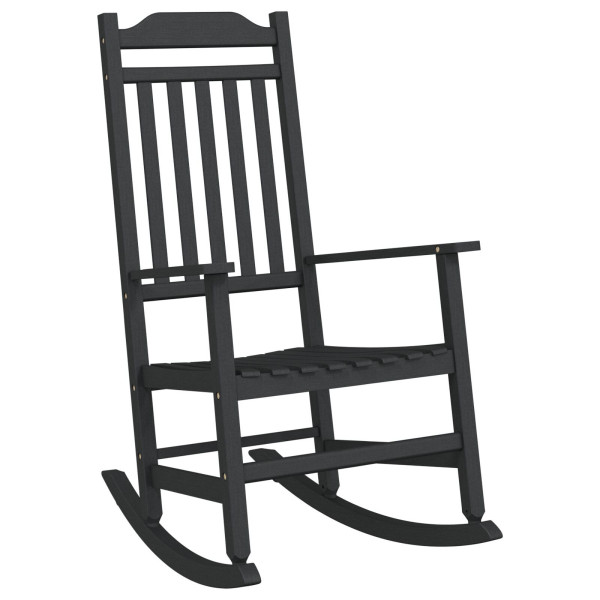 Silla Mecedora de Jardín Negra 65x84x114 cm HDPE M 2