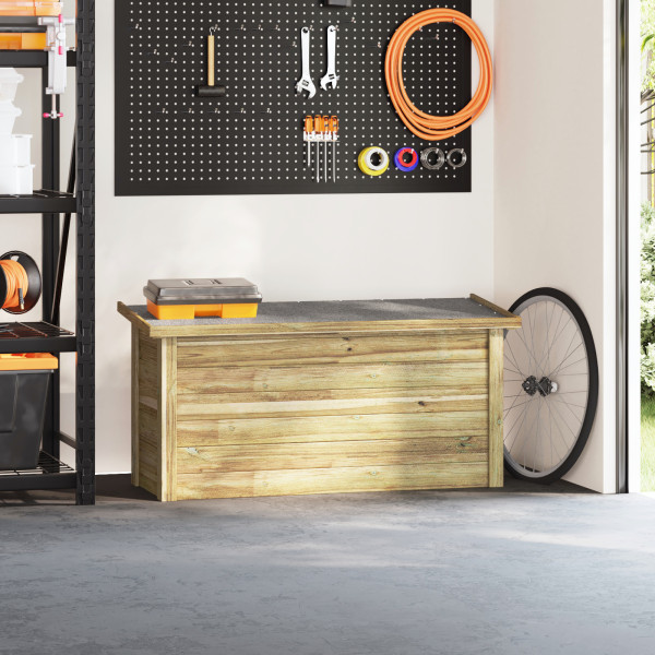 Caja de Almacenamiento 44x119x57 cm Madera Tratada de Pino M 4