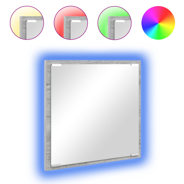 Espejo de Baño LED Gris Sonoma 40x8.5x37 cm Madera Ingenierizada M 4