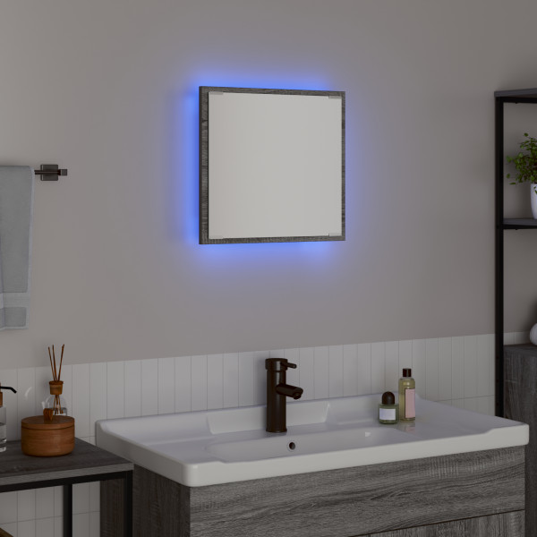 Espejo de Baño LED Gris Sonoma 40x8.5x37 cm Madera Ingenierizada M 5