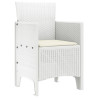 Cadeiras de Jardim com Almofadas 2 pcs Rattan Branco 4