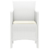 Sillas de Jardín con Cojines 2 pcs Poliratán Blanco 5