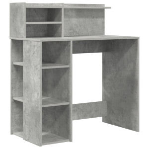 Mesa com Armazenamento Cinza Concreto 90x48x101.5 cm Madeira Derivada H