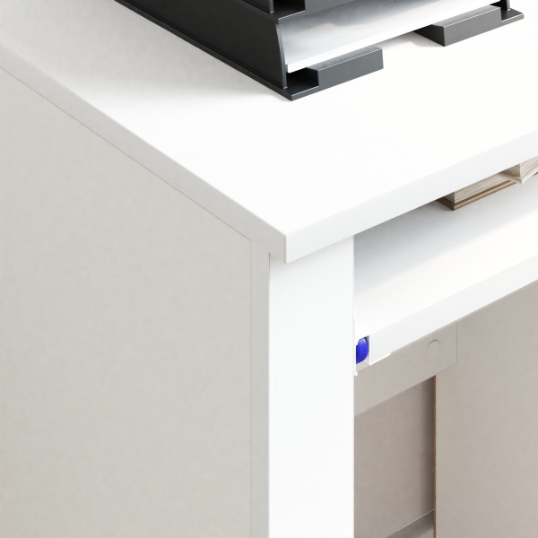 Escritorio Blanco con Cajones Blanco MDF. Tablero de partículas M 5