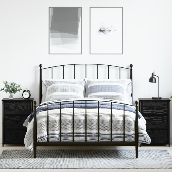 Juego de Mesitas de Noche de Roble Negro Roble Negro D