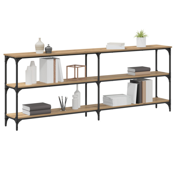 mesa de console Carvalho Artesanal 200x29x75 cm Madeira Técnica M 3