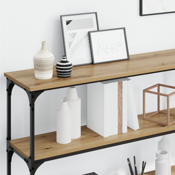 mesa de console Carvalho Artesanal 200x29x75 cm Madeira Técnica M 5