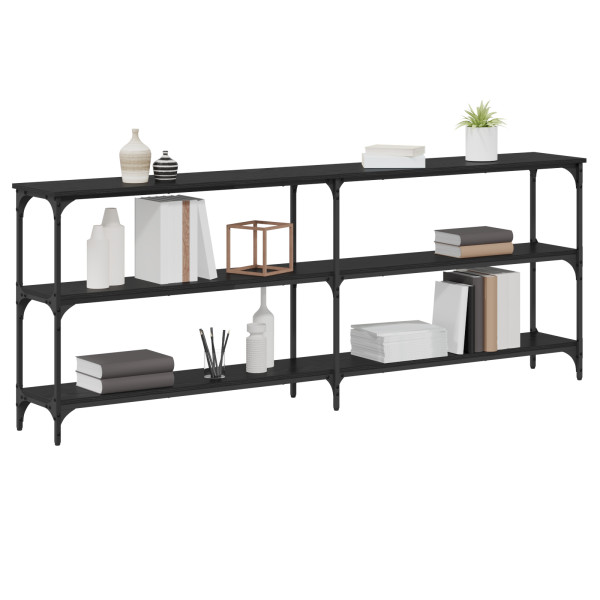 Mesa de Console Carvalho Preto 200x29x75 cm Madeira Engenheirada M 3