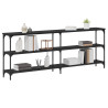 Mesa de Console Carvalho Preto 200x29x75 cm Madeira Engenheirada 3