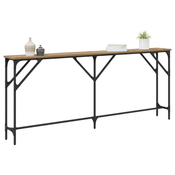 Mesa Console Carvalho Artesanal 180x23x75 cm Madeira Compensada M 3