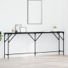 Mesa Console Carvalho Preto 200x29x75 cm Madeira Derivada 1