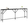 Mesa Console Carvalho Preto 200x29x75 cm Madeira Derivada 3