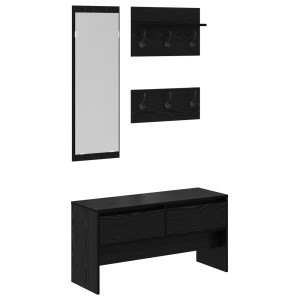 Conjunto de Muebles para Pasillo de 4 Piezas de en Madera de Roble Negro H