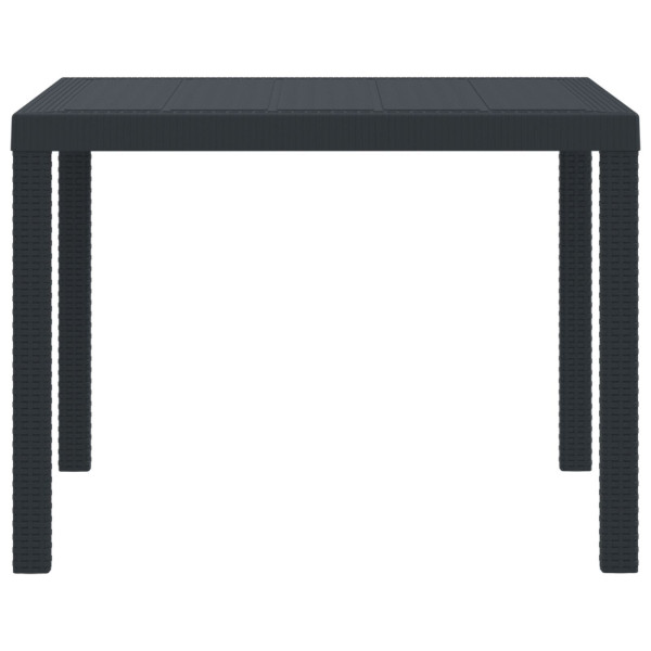 Mesa de Jardim Antracite 100x100x73 cm em Rattan Sintético M 3
