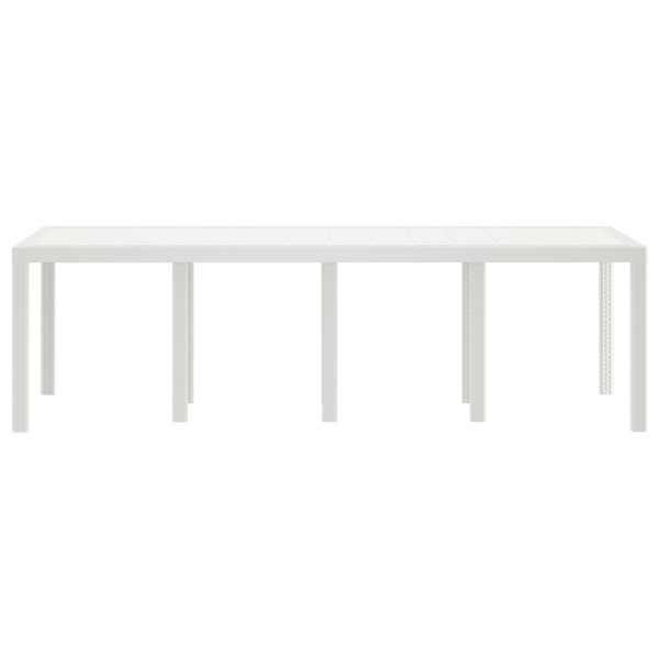 Mesa de jardín ratán sintético blanca 250x100x73 cm M 3