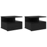 Mesitas de Noche Flotantes 2 pcs Roble Negro 40x31x27 cm Madera Elaborada 4