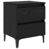 Cabinet de Cama Carvalho Preto 40x35x50 cm Madeira Engenheirada 4