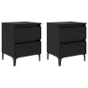 Cabinets de Cama 2 pcs Roble Negro 40x35x50 cm Madera Ingenierizada 2