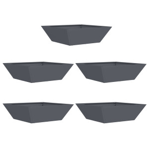 Set de Maceteros de Plástico Antracita Plástico 50 x 50 x 15 cm H