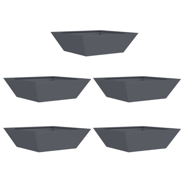 Set de Maceteros de Plástico Antracita Plástico 50 x 50 x 15 cm M 2