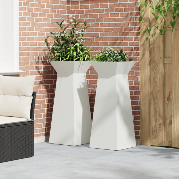 Soporte para Plantas en Forma de Cono Blanco Plástico Grande M 5