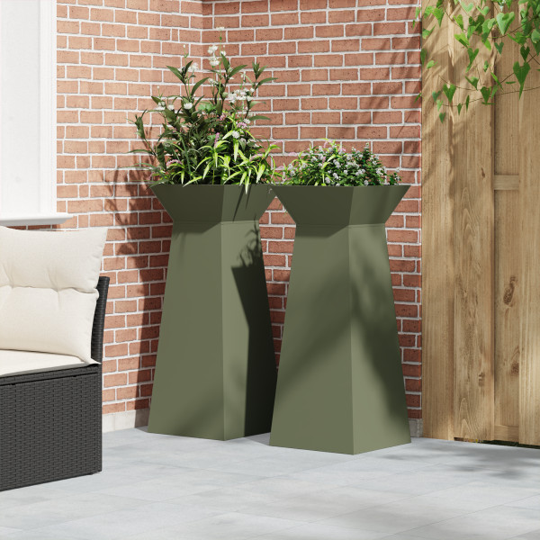 Suporte para Plantas Verde Azeitona Metal 40 x 40 x 101 cm M 5