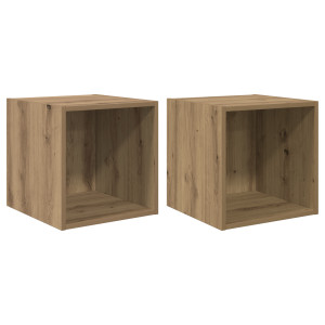 Armarios de Pared 2 pcs Roble Artesanal 37x37x37 cm Madera Ingenierizada H