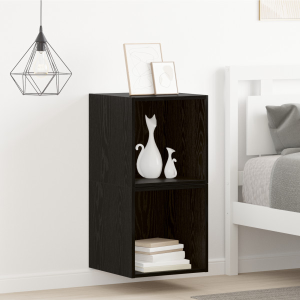 Armarios de Pared 2 pcs Roble Negro 37x37x37 cm Madera Elaborada M 5