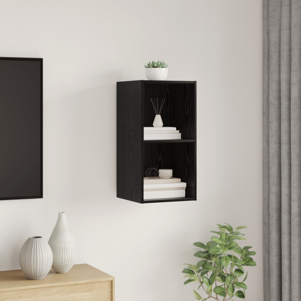 Mueble para TV montado en la pared Roble Negro 37x37x72 cm Madera Técnica D