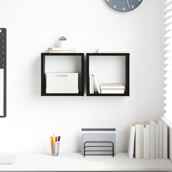 Estantes de pared Roble Negro MDF 26 x 15 x 26 cm D