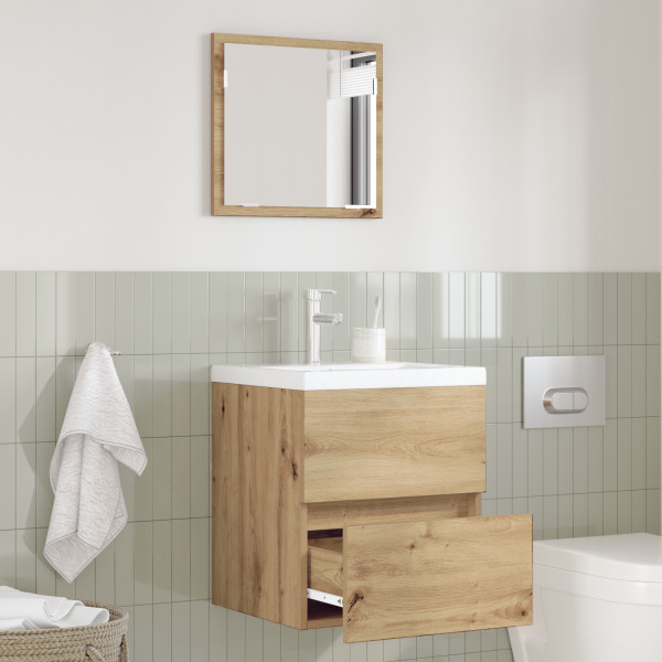 Gabinete de Almacenamiento para Baño Roble MDF Mediano D