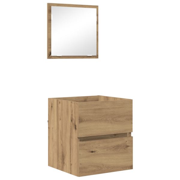 Gabinete de Almacenamiento para Baño Roble MDF Mediano M 2