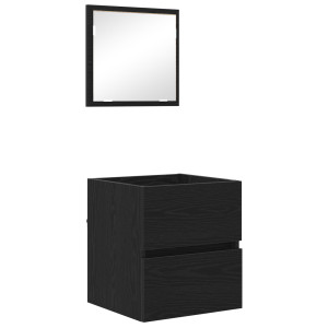 Gabinete de Almacenamiento para Baño - Roble Negro Madera Creada H