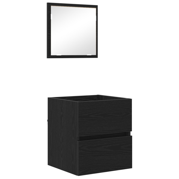 Gabinete de Almacenamiento para Baño - Roble Negro Madera Creada M 2