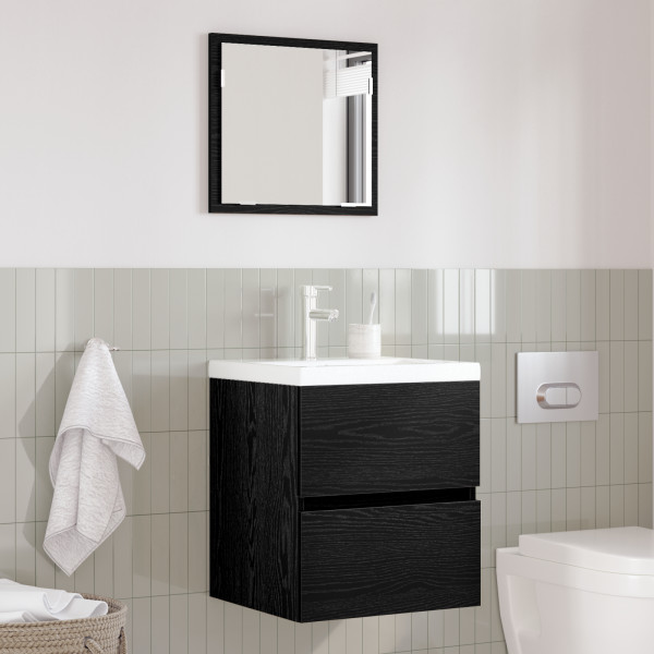 Gabinete de Almacenamiento para Baño - Roble Negro Madera Creada M 5