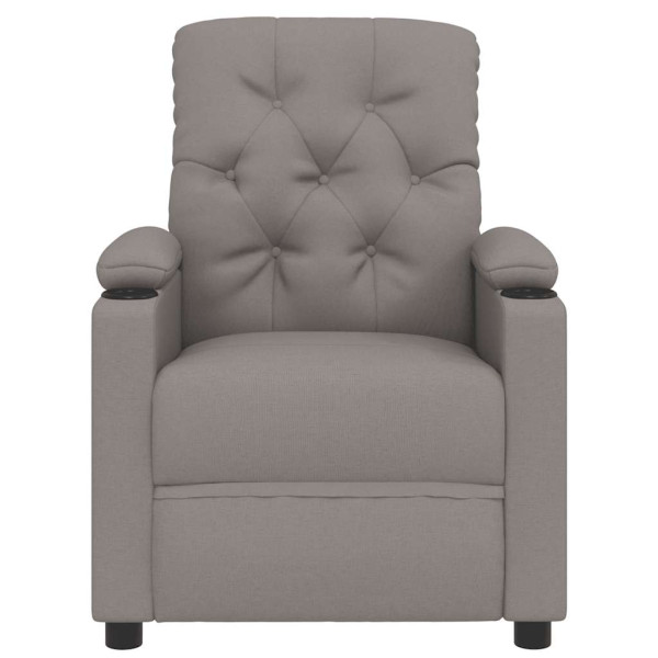 Sillón de masaje reclinable de tela gris taupé M 4
