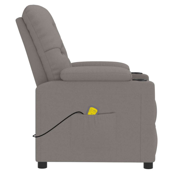 Sillón de masaje reclinable de tela gris taupé M 5