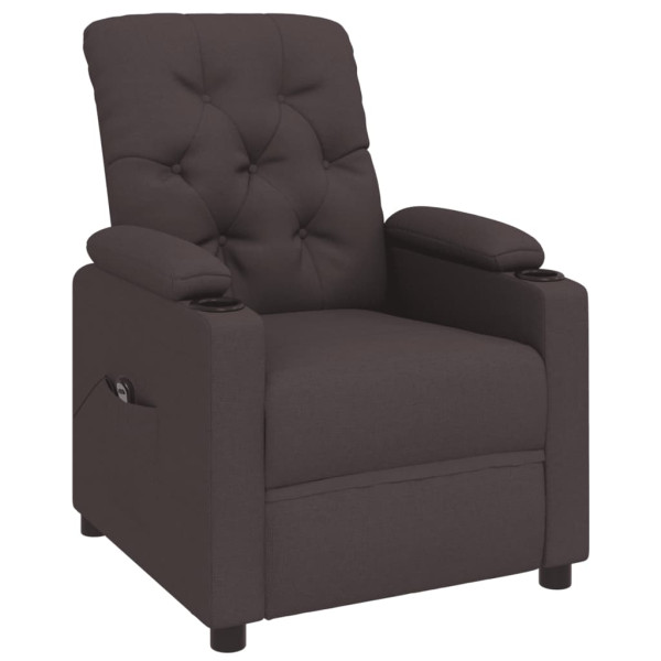 Sillón reclinable eléctrico tela marrón oscuro M 3
