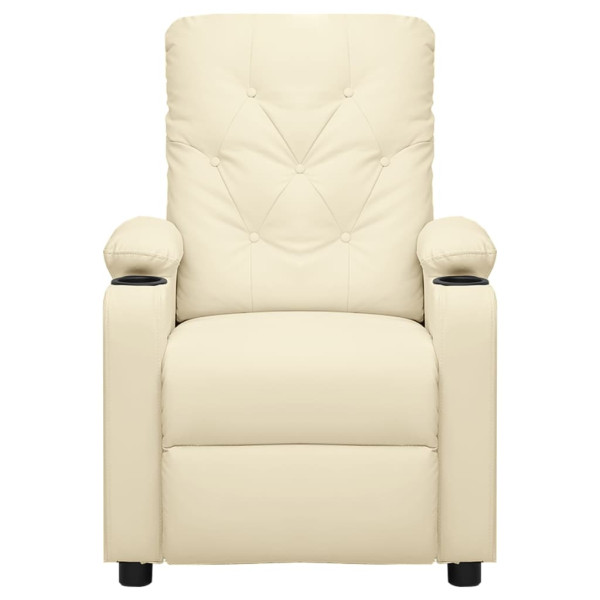 Poltrona de massagens elétrica couro artificial cor creme M 3