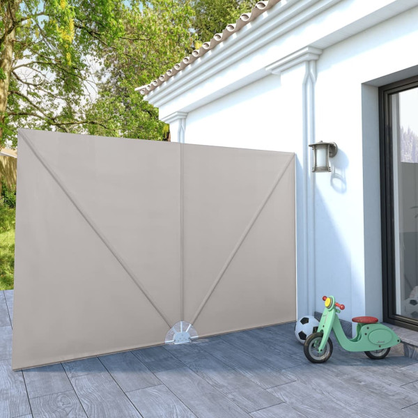Toldo lateral plegable terraza color crema 300x200 cm D