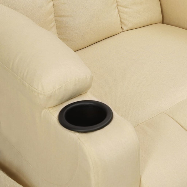 Sillón reclinable eléctrico de tela crema M 5