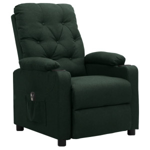 Sillón reclinable eléctrico tela verde oscuro H