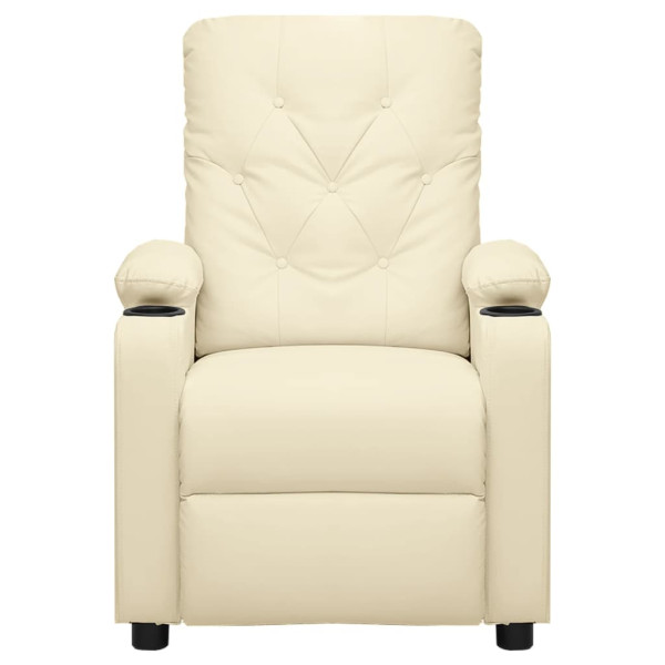 Poltrona reclinável elétrica couro artificial cor creme M 3