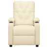 Sillón reclinable eléctrico de cuero sintético crema 3