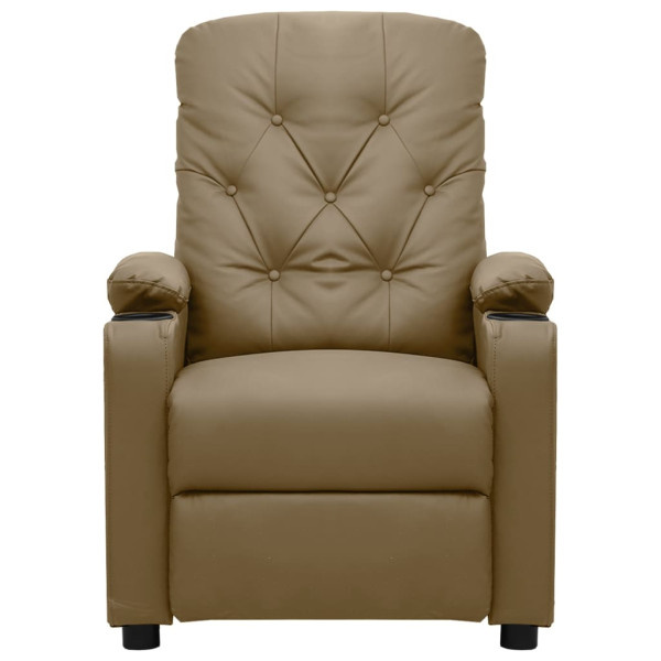 Poltrona massagens reclinável elétrica couro artif. cappuccino M 3