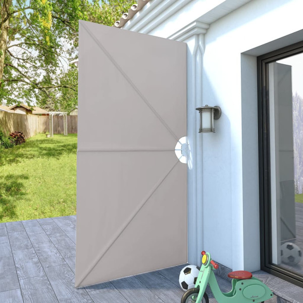 Toldo lateral dobrável para terraço 300x150 cm creme M 3